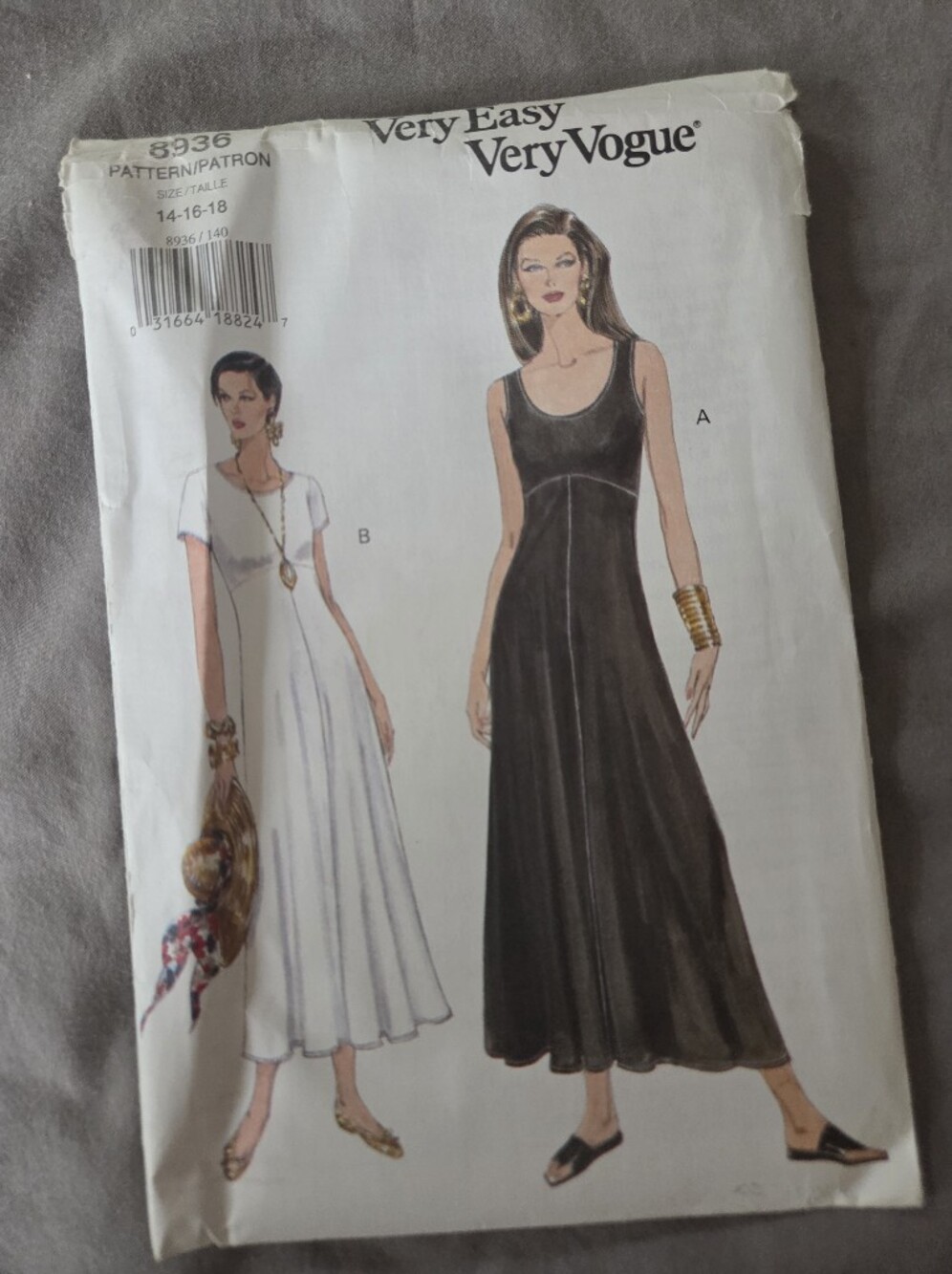 Very Vogue 8936 Sewing Pattern Size 14-16-18